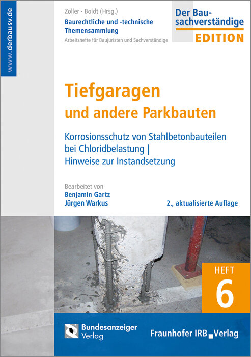 Cover vom Fachbuch »Tiefgaragen und andere Parkbauten« (Edition Der Bausachverständige)